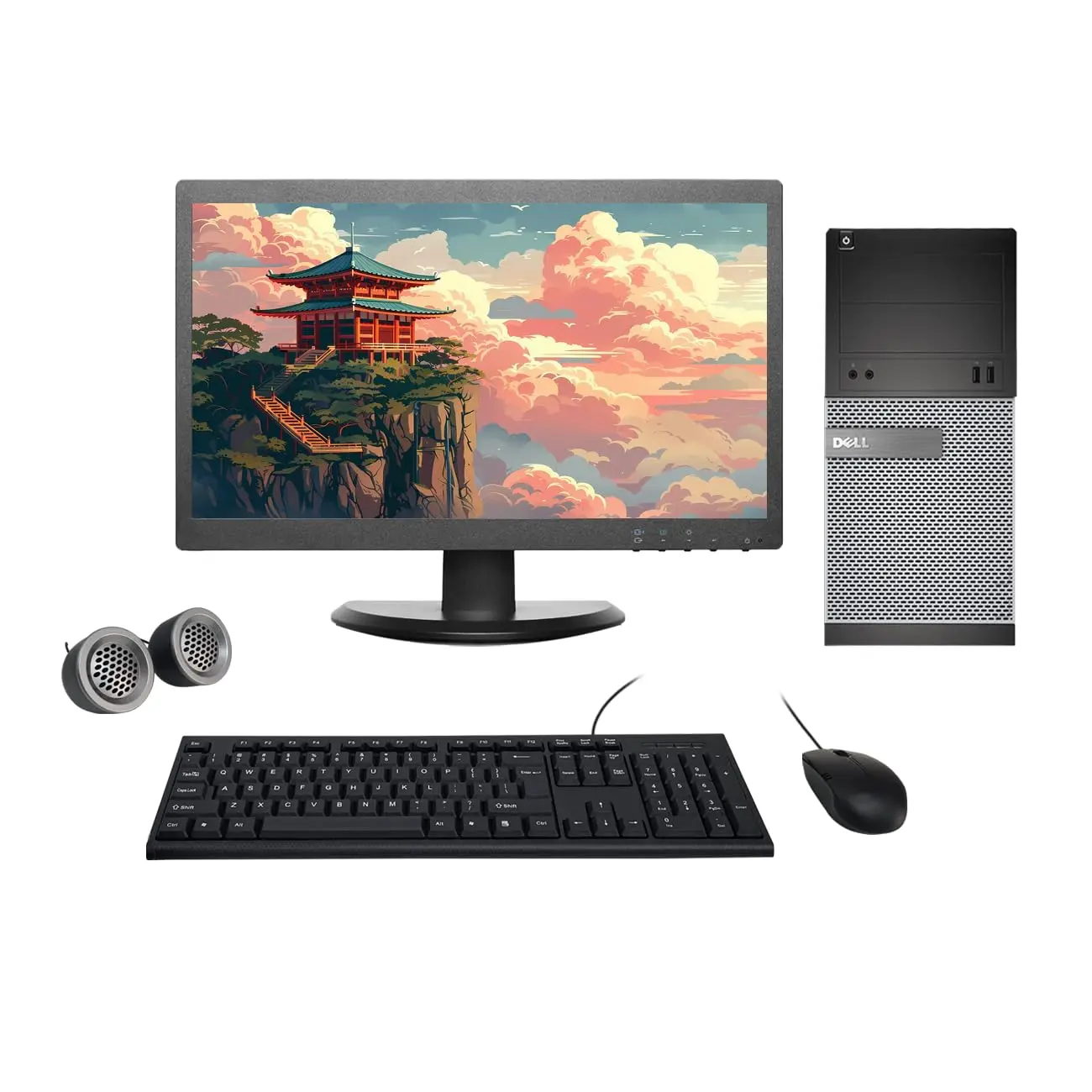Dell OptiPlex Full Set | Intel i3-2nd Gen | 19" Monitor | Wired KB & Mouse | Win 10 Pro | Refurbished