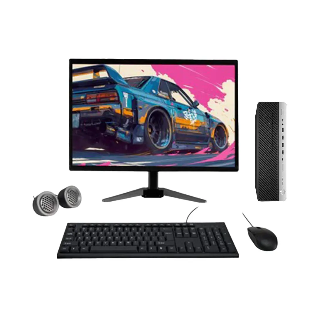 HP EliteDesk 800 G3 All-in-One Desktop Computer Set | Intel i5-6th Gen | 19" HD LCD Monitor| Wired KB & Mouse| Speakers| WiFi| Windows 11 Pro | Refurbished