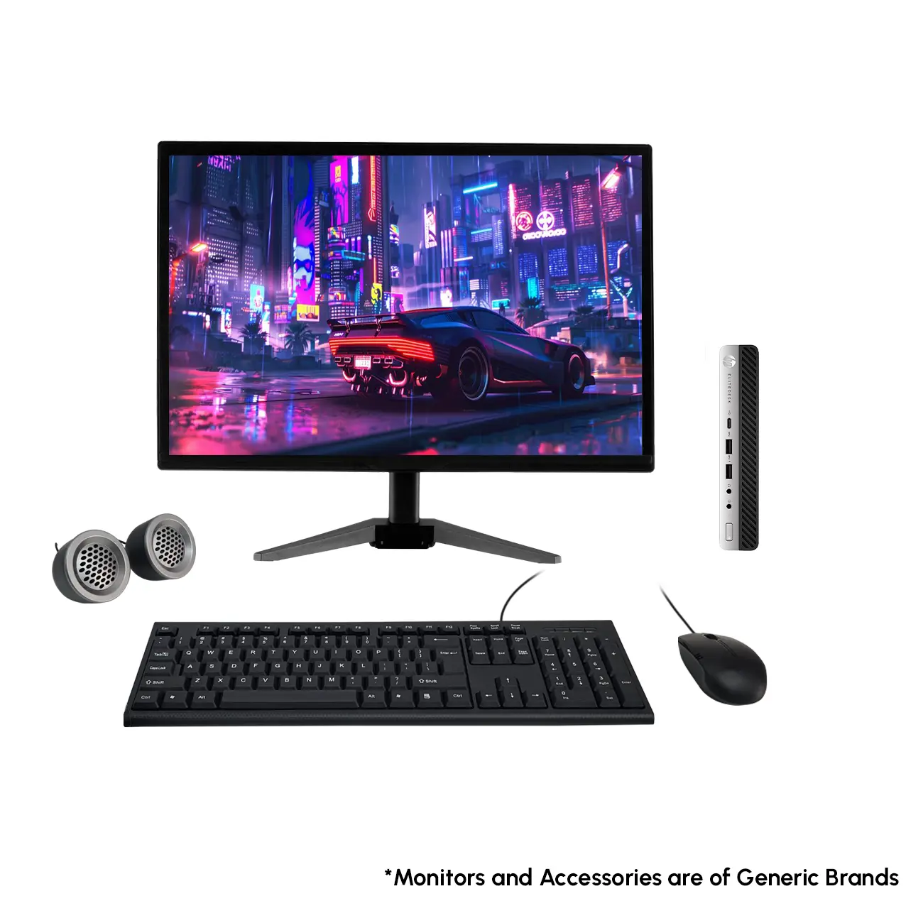 HP EliteDesk 800 G5 All-in-One Desktop Computer Set | i5-9th Gen | 19" HD LCD Monitor | Wired KB & Mouse| Speakers| WiFi | Win 11 Pro | Refurbished
