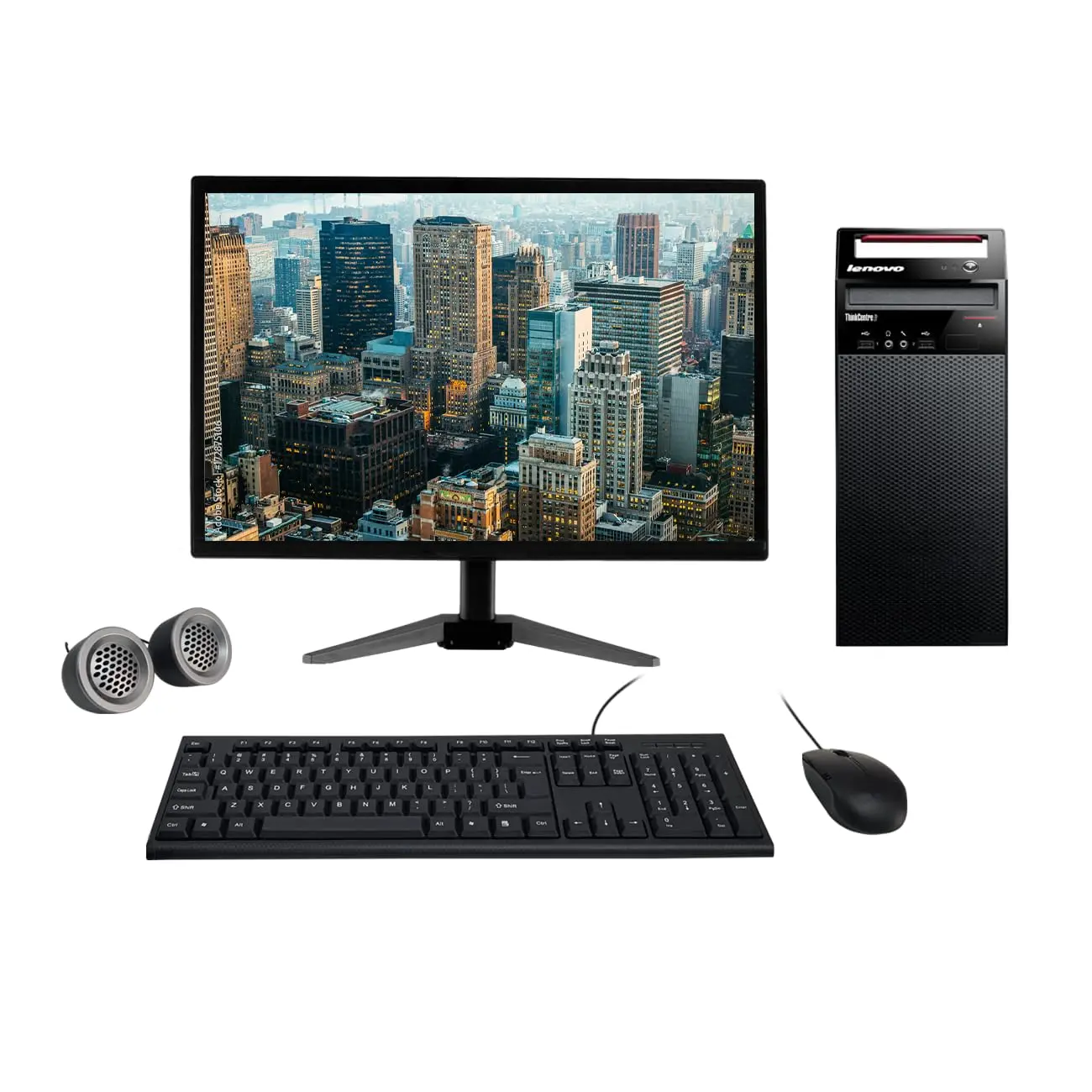 Lenovo ThinkCentre All-in-One Desktop Computer Set | Intel i3-4th Gen | 19" HD LCD Monitor | Wired KB & Mouse | Speakers| Wi-Fi | Windows 10 Pro | Refurbished