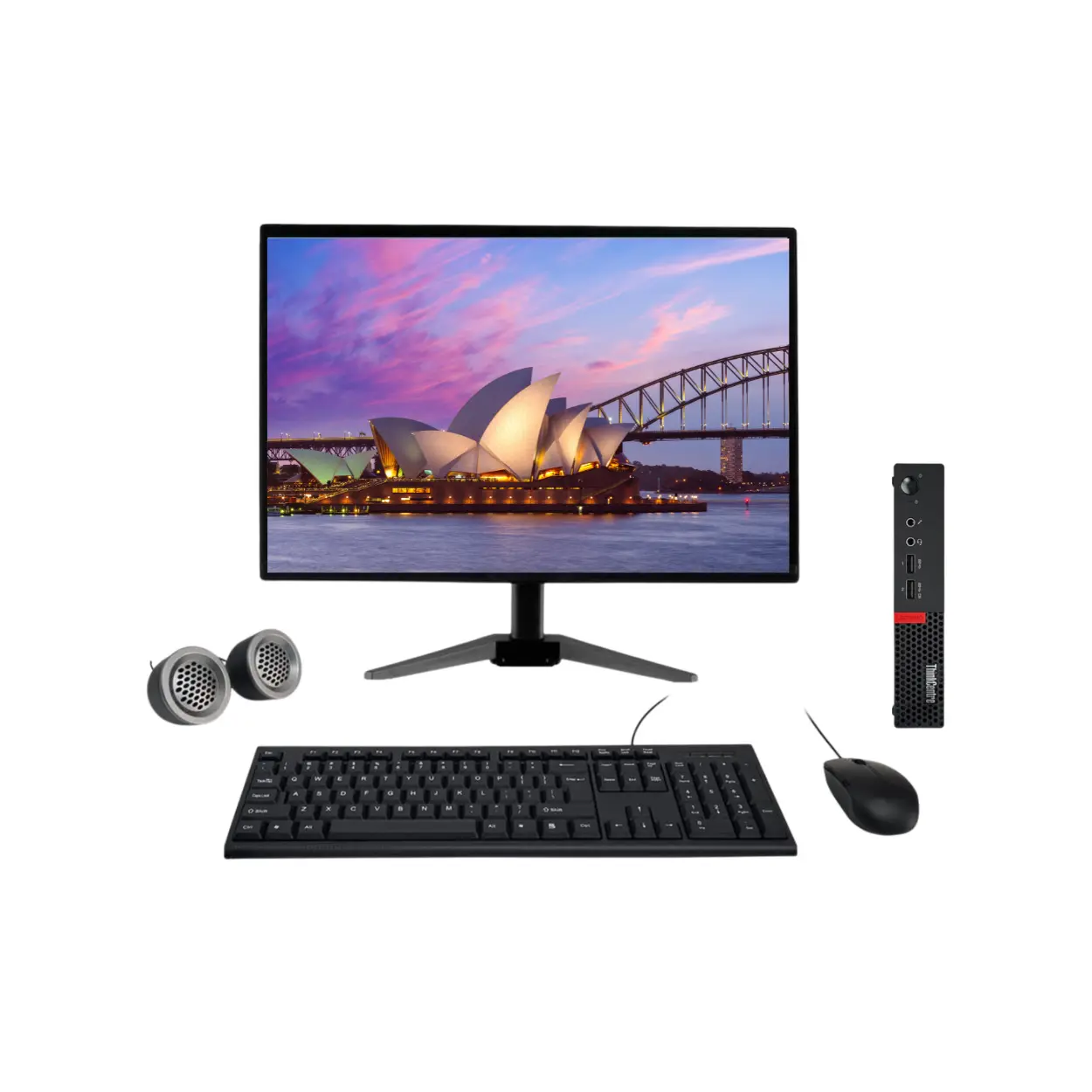 Lenovo ThinkCentre M910 Tiny All-in-One Desktop Computer Set | Intel i5-6th Gen | 19" HD LCD Monitor | Win 11 Pro | Refurbished