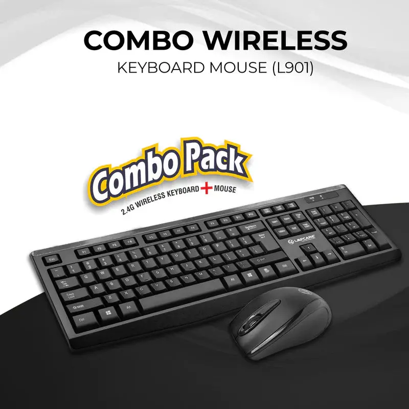 Wireless Combo 104 Key Keyboard + Mouse 1200dpi - non Multimedia - Image 3